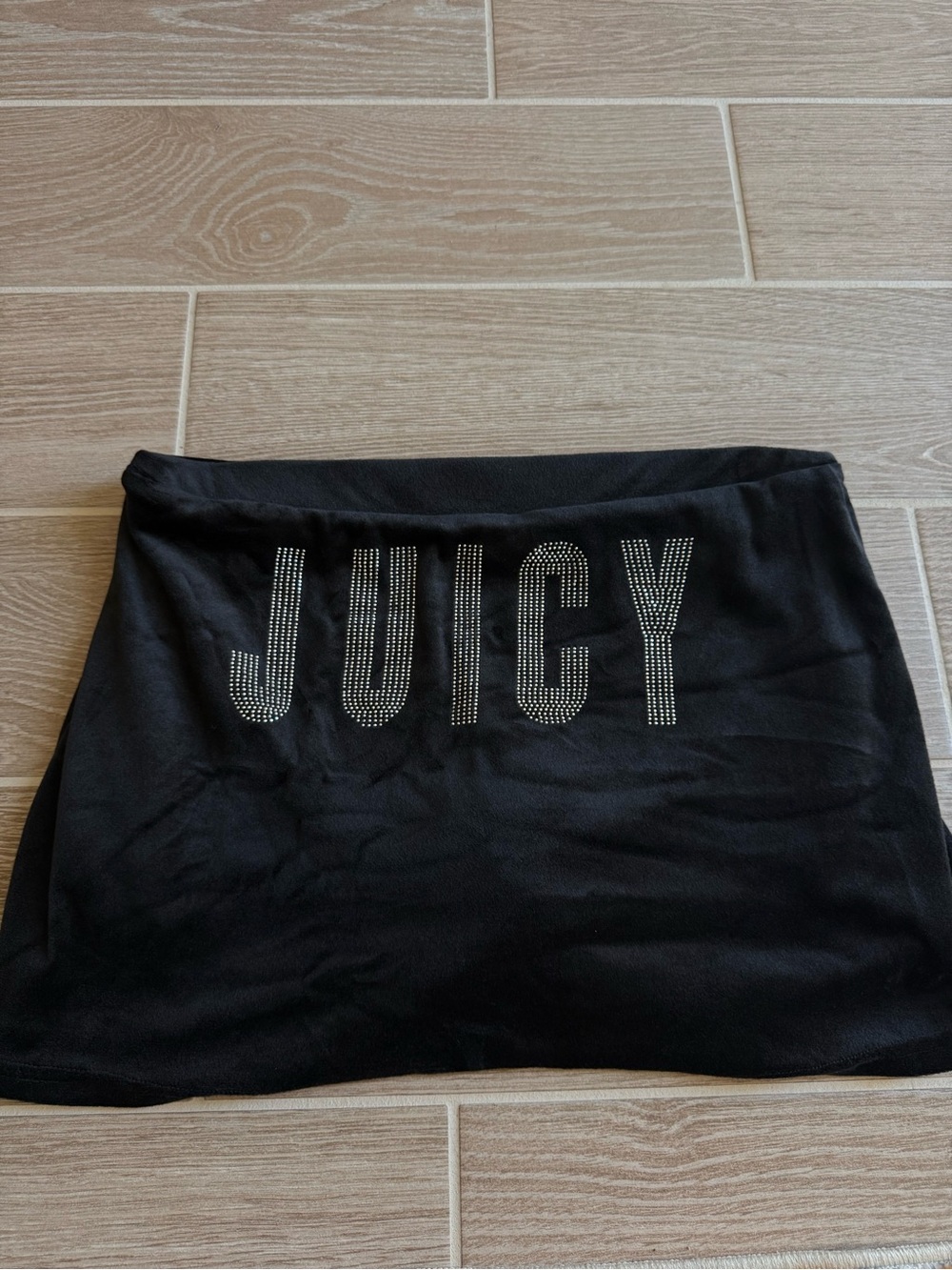 Juicy Couture Black Rhinestone Logo Mini Skort
